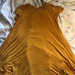 Yellow t-shirt dress